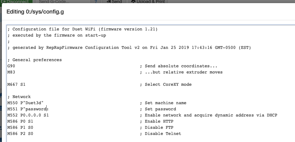 D конфигурация. Duet web Control. Программа CVCONTROL пароль. Макросы в прошивке REPRAPFIRMWARE 3д. Duet web Control отключить моторы.