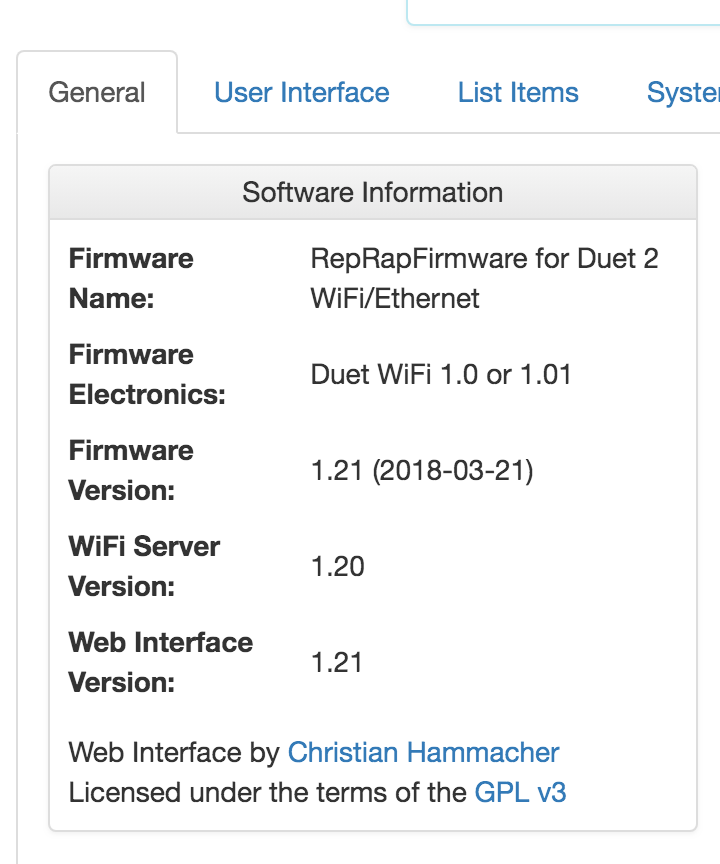 Duet2Wifi - Upgraded Version Information.png