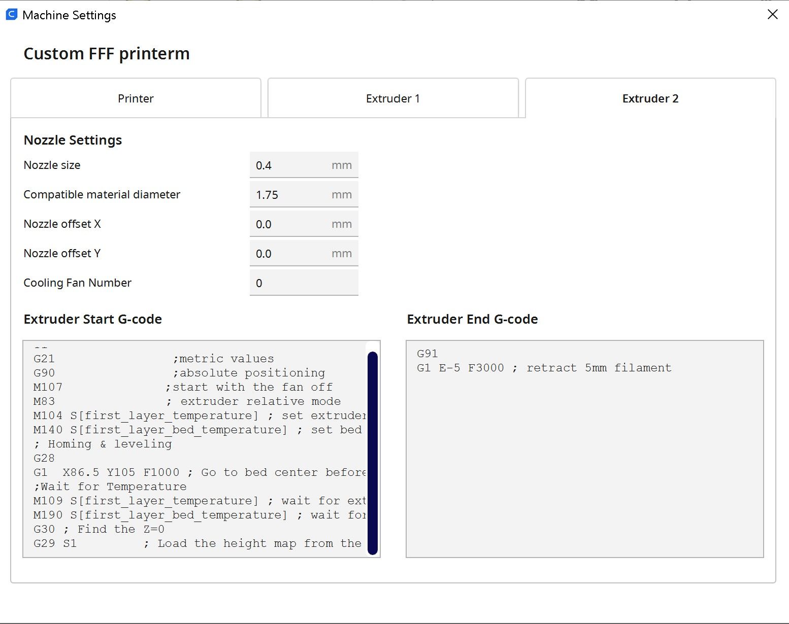 Custom Start GCode not adding values to S