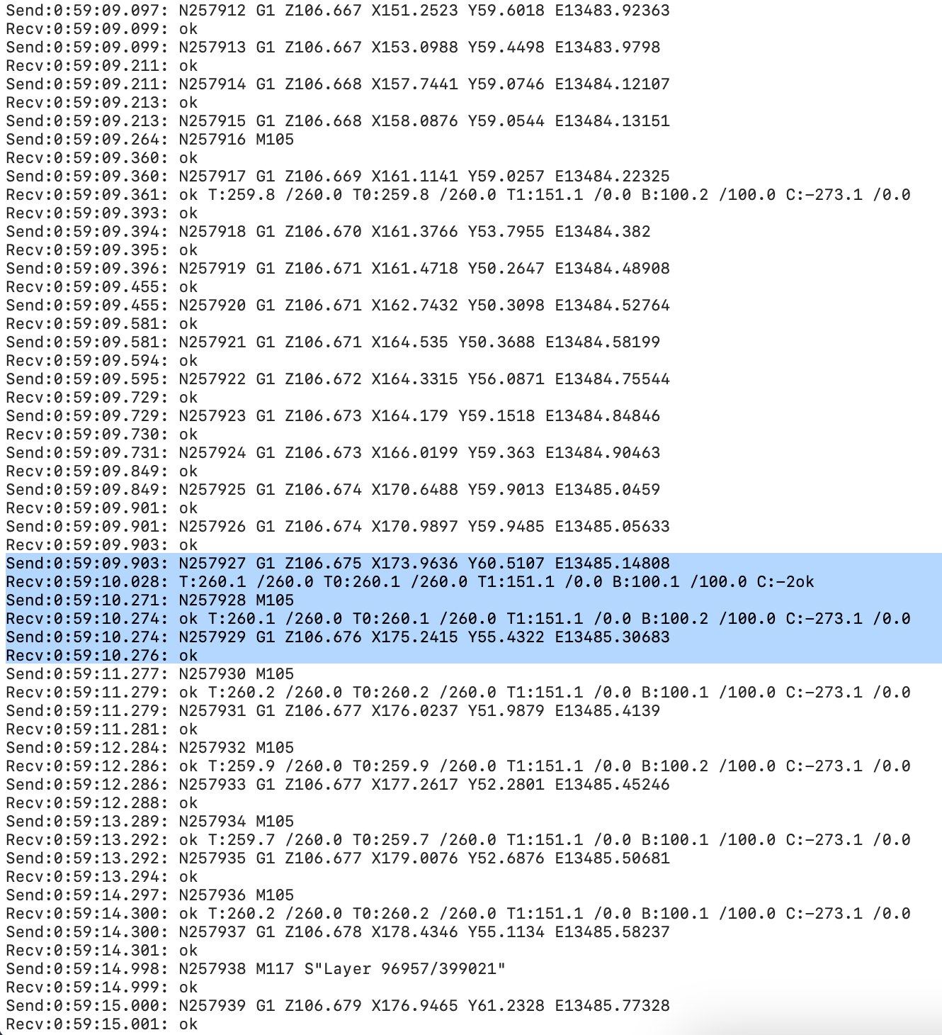 repetier communication timeout reset send buffer block - Repetier